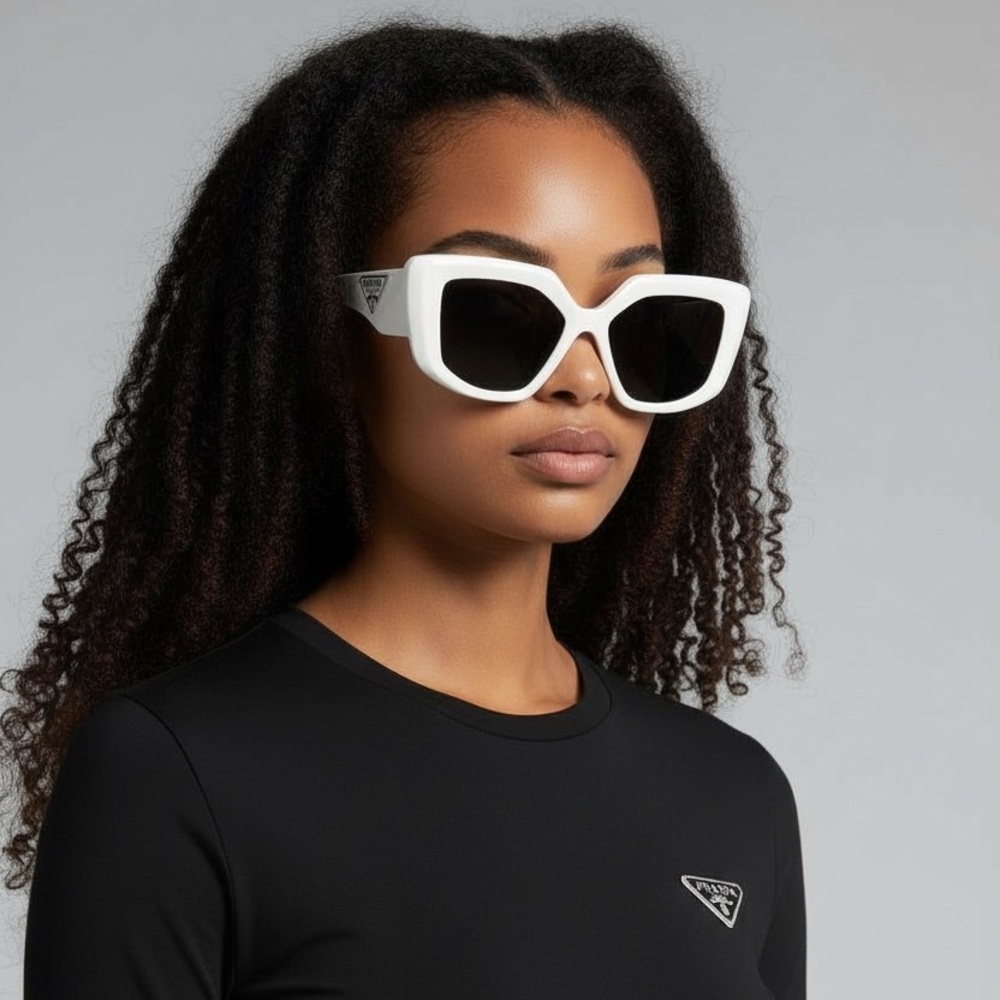 🔥 PRADA White Cat-Eye Sunglasses - Picture 2 of 16